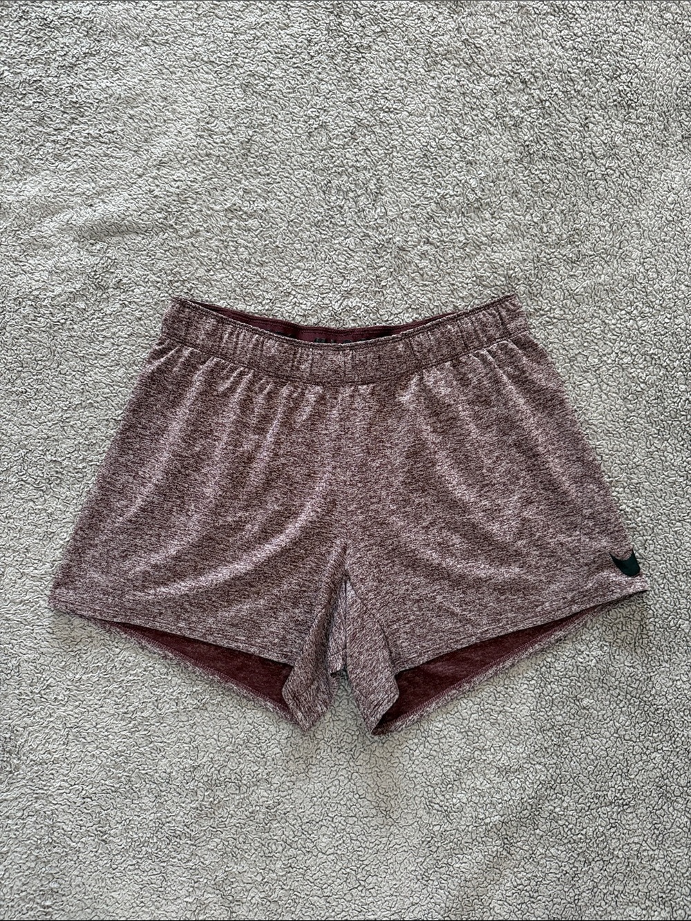 Nike Womenβs Heathered Maroon Athletic Shorts